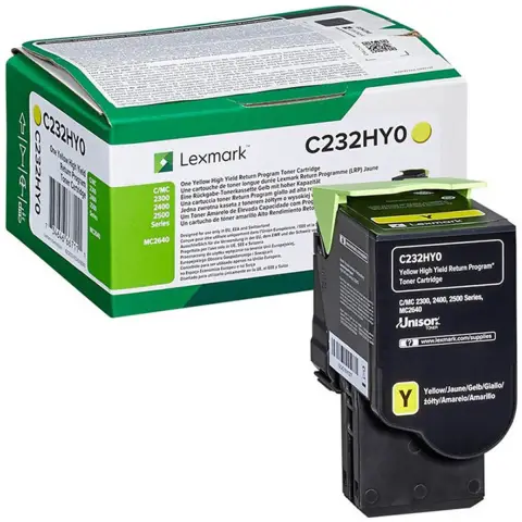Lexmark C232HY0 - Toner żółty XL do Lexmark MC2325adw, MC2425adw, MC2535adwe, MC2640adwe, C2325dw, C2425dw, C2535dw